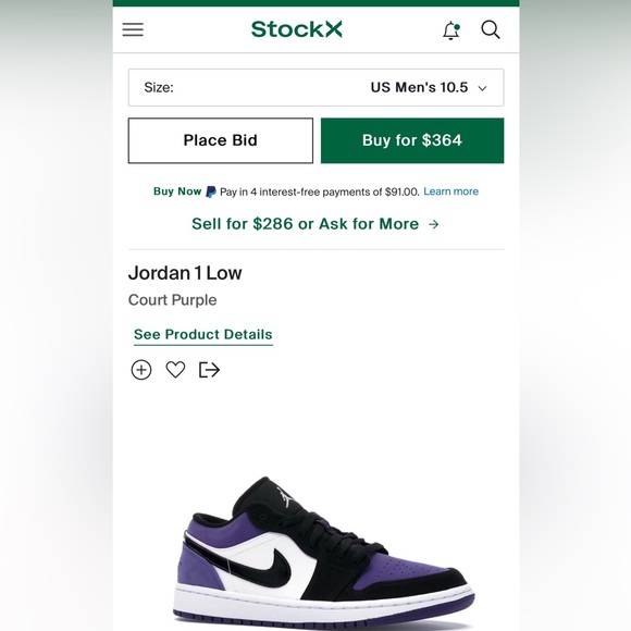 Air Jordan 1 Lo | Court Purple